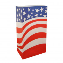 Lumabase Americana Flag Flame Resistant Luminaria Bags (Set of 12)