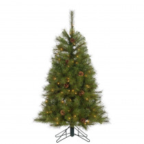 4 ft. Hard Mixed Needle Charleston Artificial Christmas Tree with 150 Clear Lights