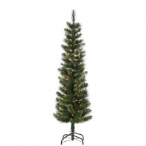 STERLING 5 ft. Hard Mixed Needle Cashmere Pencil Artificial Christmas Tree with 100 Clear Lights
