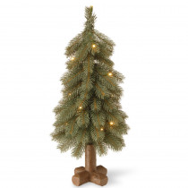National Tree Company 24 in. Feel-Real Bayberry Blue Cedar Tree with Battery Operated LED Lights