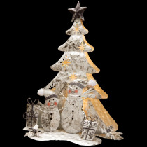 National Tree Company 16 in. Lighted Tree Snowman Scene