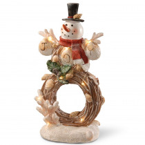 National Tree Company 11 in. Lighted Holiday Snowman Decor