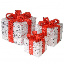 National Tree Company 7 in., 9 in. and 11.5 in. H Sequin Gift Box Assortment (3-Piece)