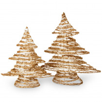 National Tree Company Rattan Christmas Tree Set - Height 16 in and 20 in.