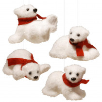 National Tree Company 4 in. Assorted White Bear (Set of 4)