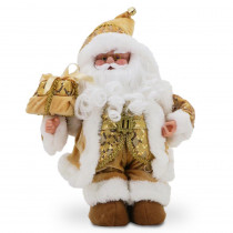 National Tree Company 14 in. Musical Santa in Gold Jacket