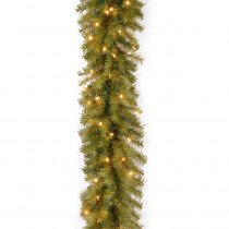 National Tree Company 9 ft. Norwood Fir Artificial Garland with 100 Clear Lights