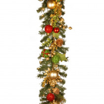 National Tree Company 30 in. Decorated Christmas Wreath with Battery Operated LED Lights