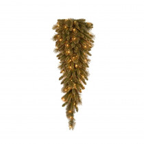 National Tree Company 42 in. Glittery Gold Pine Teardrop Swag with Glitter, Gold Cones, Gold Glittered Berries