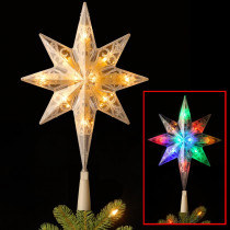 National Tree Company 11 in. Tree Topper Star with Battery Operated Dual Color LED Lights