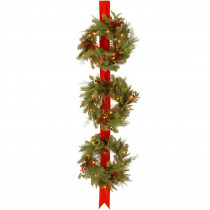 National Tree Company Decorative Collection Triple 77 in. Artificial Wreath Door Hang with Clear Lights