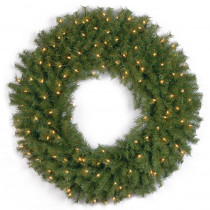 National Tree Company 36 in. Norwood Fir Artificial Wreath with Clear Lights