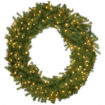 National Tree Company 48 in. Norwood Fir Artificial Wreath with 200 Clear Lights