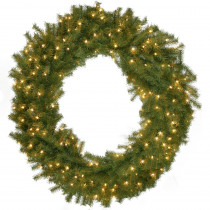National Tree Company 60 in. Norwood Fir Artificial Wreath with 300 Clear Lights
