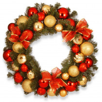National Tree Company 30 in. Red and Gold Ornament Artificial Wreath