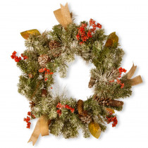 National Tree Company 24 in. Snowy Christmas Artificial Wreath