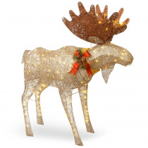 National Tree Company 48 in. Moose Decoration with White LED Lights