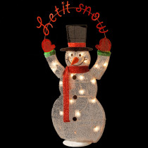 National Tree Company Pre-Lit 36 in. Tinsel Snowman