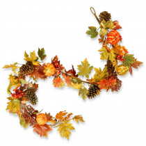 National Tree Company 72 in. Maple Garland with Pumpkins
