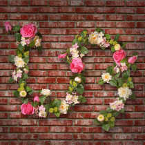 National Tree Company 72 in. Rose and Hygrangea Garland