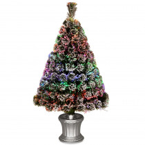 National Tree Company 3 ft. Fiber Optic Evergreen Flocked Artificial Christmas Tree