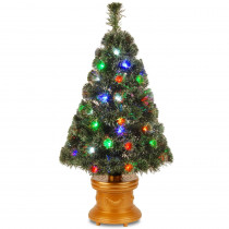 National Tree Company 3 ft. Fiber Optic Evergreen Fireworks Artificial Christmas Tree