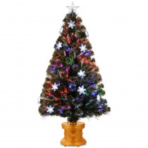 National Tree Company 4 ft. Fiber Optic Fireworks Artificial Christmas Tree with Snowflakes