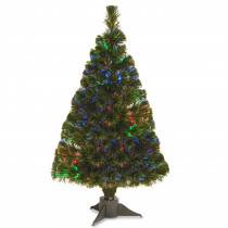 National Tree Company 2.6 ft. Battery Operated Fiber Optic Ice Artificial Christmas Tree