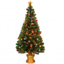 National Tree Company 5 ft. Fiber Optic Fireworks Artificial Christmas Tree with Ball Ornaments