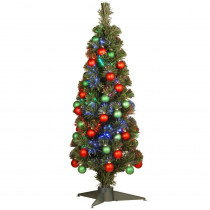 National Tree Company 3 ft. Fiber Optic Fireworks Ornament Artificial Christmas Tree