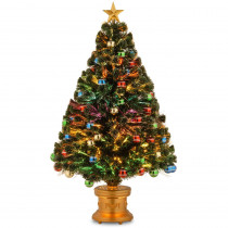 National Tree Company 4 ft. Fiber Optic Fireworks Artificial Christmas Tree with Ball Ornaments