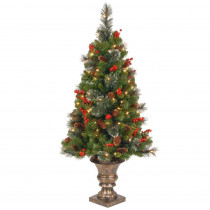 National Tree Company 4 ft. Crestwood Spruce Potted Artificial Christmas Tree with 100 Clear Lights
