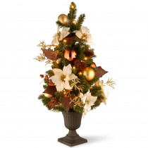 National Tree Company 3 ft. Decorative Collection Inspired by Nature Entrance Artificial Christmas Tree with Clear Lights