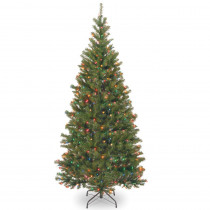 National Tree Company 6.5 ft. Aspen Spruce Artificial Christmas Tree with Multicolor Lights
