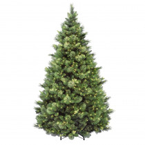 National Tree Company 7-1/2 ft. Carolina Pine Hinged Artificial Christmas Tree with 86 Flocked Cones and 750 Clear Lights