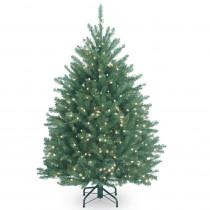 National Tree Company 4-1/2 ft. Dunhill Blue Fir Hinged Tree with Clear Lights