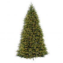 National Tree Company 12 ft. Pre-Lit Dunhill Fir Hinged Artificial Christmas Tree with Clear Lights