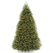 National Tree Company 9 ft. Dunhill Fir Hinged Tree with Clear Lights