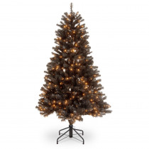 National Tree Company 4-1/2 in. North Valley Black Spruce Hinged Tree with 200 Clear Lights