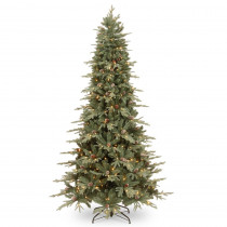 National Tree Company 7-1/2 ft. Feel Real Addison Blue Spruce Hinged Tree with Pine Cones and 500 Clear Lights