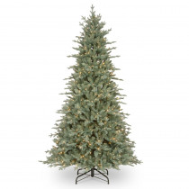 National Tree Company 7-1/2 ft. Feel Real Buckingham Blue Spruce Hinged Tree with 650 Clear Lights