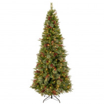 National Tree Company 7-1/2 ft. Feel Real Colonial Slim Hinged Artificial Christmas Tree with 400 Clear Lights