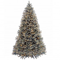 National Tree Company 7-1/2 ft. Feel Real Downswept Douglas Blue Fir Hinged Artificial Christmas Tree with 750 Clear Lights