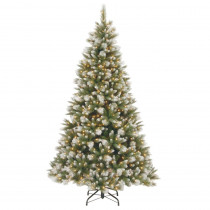 National Tree Company 7-1/2 ft. Feel Real Frosted Alaskan Pine Hinged Artificial Christmas Tree with 550 Clear Lights