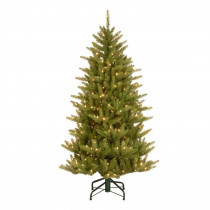 National Tree Company 4.5 ft. Natural Fraser Slim Artificial Christmas Tree with Clear Lights