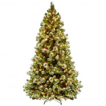 National Tree Company 7-1/2 ft. Wintry Pine Medium Hinged Artificial Christmas Tree with 650 Clear Lights