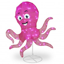 National Tree Company 36 in. Pink Octopus with LED Lights