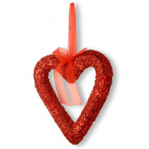National Tree Company Red Bead Glittered Valentine Heart