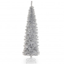 National Tree Company 7 ft. Silver Tinsel Artificial Christmas Tree