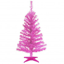 National Tree Company 3 ft. Pink Tinsel Artificial Christmas Tree